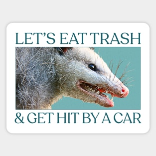 Let's Eat Trash & Get Hit By A Car - Possum Lovers Design Magnet